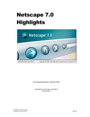 Netscape 7.0 Higkligkts