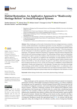 Habitat Restoration: an Applicative Approach to “Biodiversity Heritage Relicts” in Social-Ecological Systems