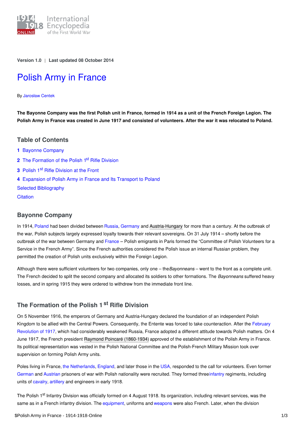 Polish Army in France | International Encyclopedia of the First World