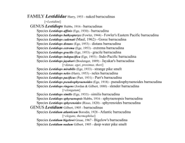 FAMILY Lestidiidae Harry, 1953