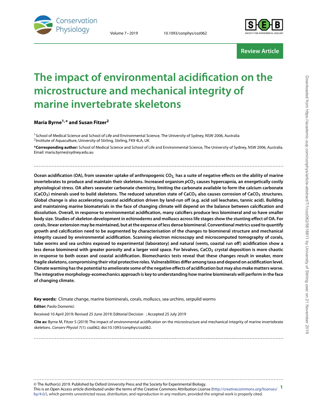 The Impact of Environmental Acidification