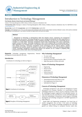 Introduction to Technology Management
