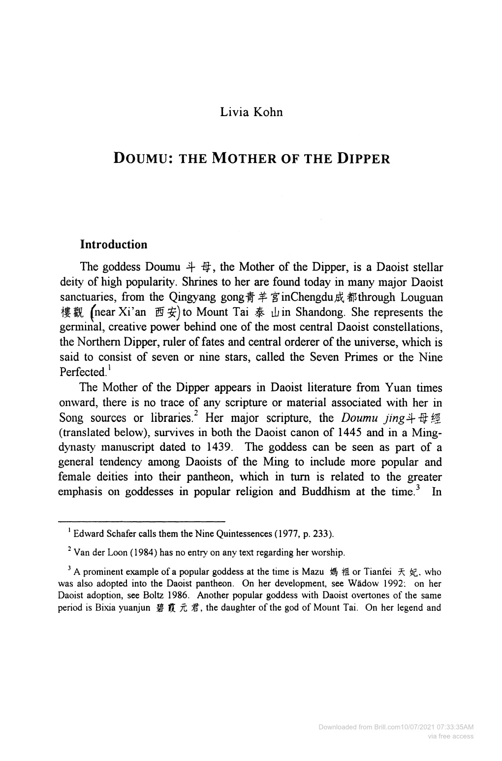 Doumu: the Mother of the Dipper