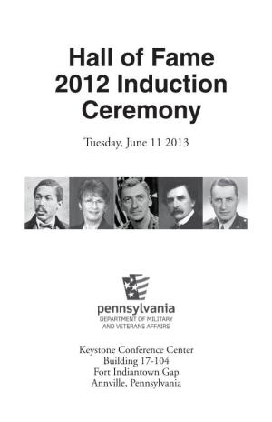 Hall of Fame 2012 Induction Ceremony