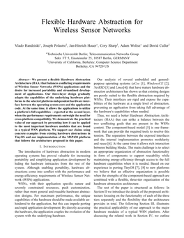 Flexible Hardware Abstraction for Wireless Sensor Networks