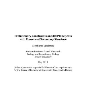Evolutionary Constraints on CRISPR Repeats with Conserved Secondary Structure