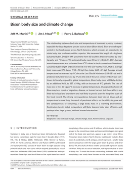 Bison Body Size and Climate Change