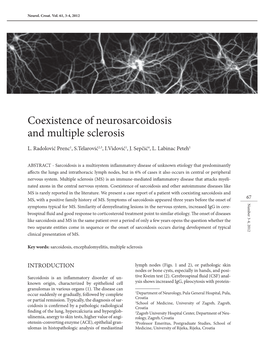 Coexistence of Neurosarcoidosis and Multiple Sclerosis