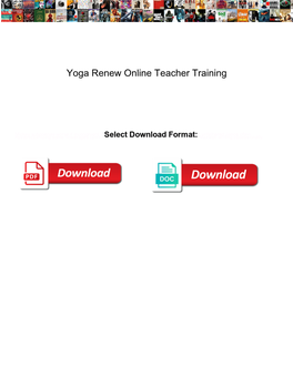 Yoga Renew Online Teacher Training