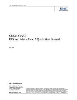 QUICK START: DFS and Adobe Flex: a Quick Start Tutorial