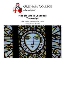 Modern Art in Churches Transcript
