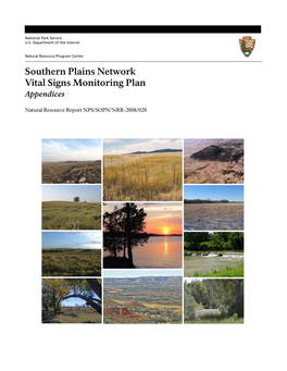 Southern Plains Network Vital Signs Monitoring Plan Appendices