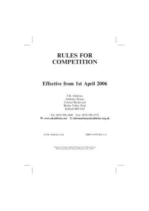 Rules for Competition
