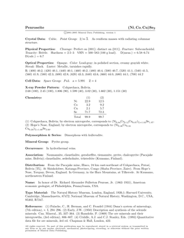 Penroseite (Ni, Co, Cu)Se2 C 2001-2005 Mineral Data Publishing, Version 1