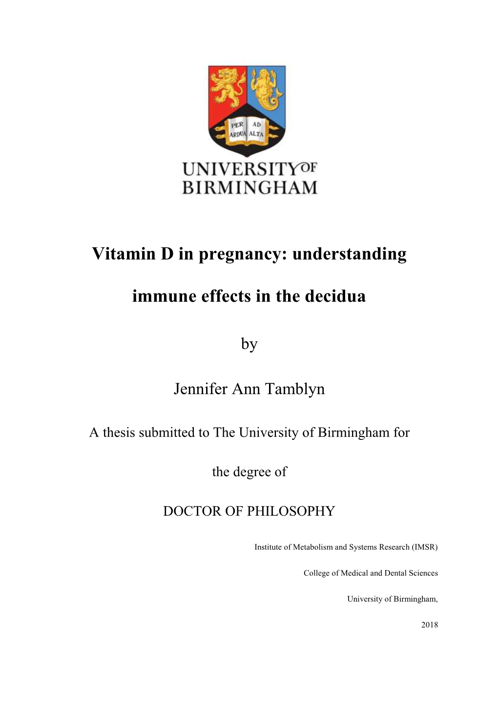 Vitamin D in Pregnancy: Understanding Immune