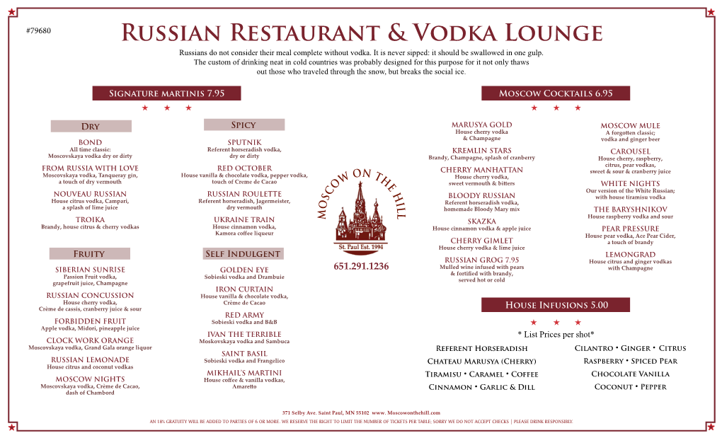 Russian Restaurant & Vodka Lounge