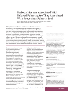 Are They Associated with Precocious Puberty Too? Daniëlle C.M