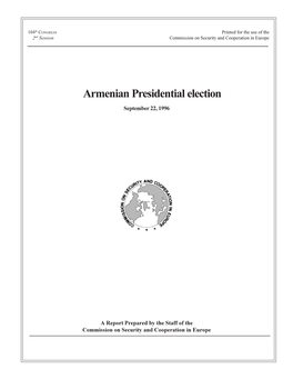 Armenian Presidential ELECTION Sept. 1996