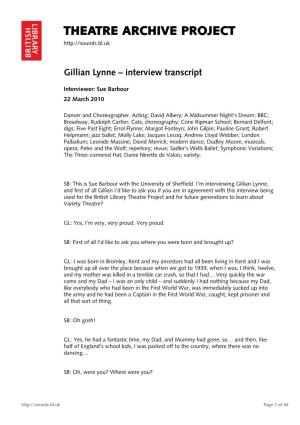 Interview with Gillian Lynne