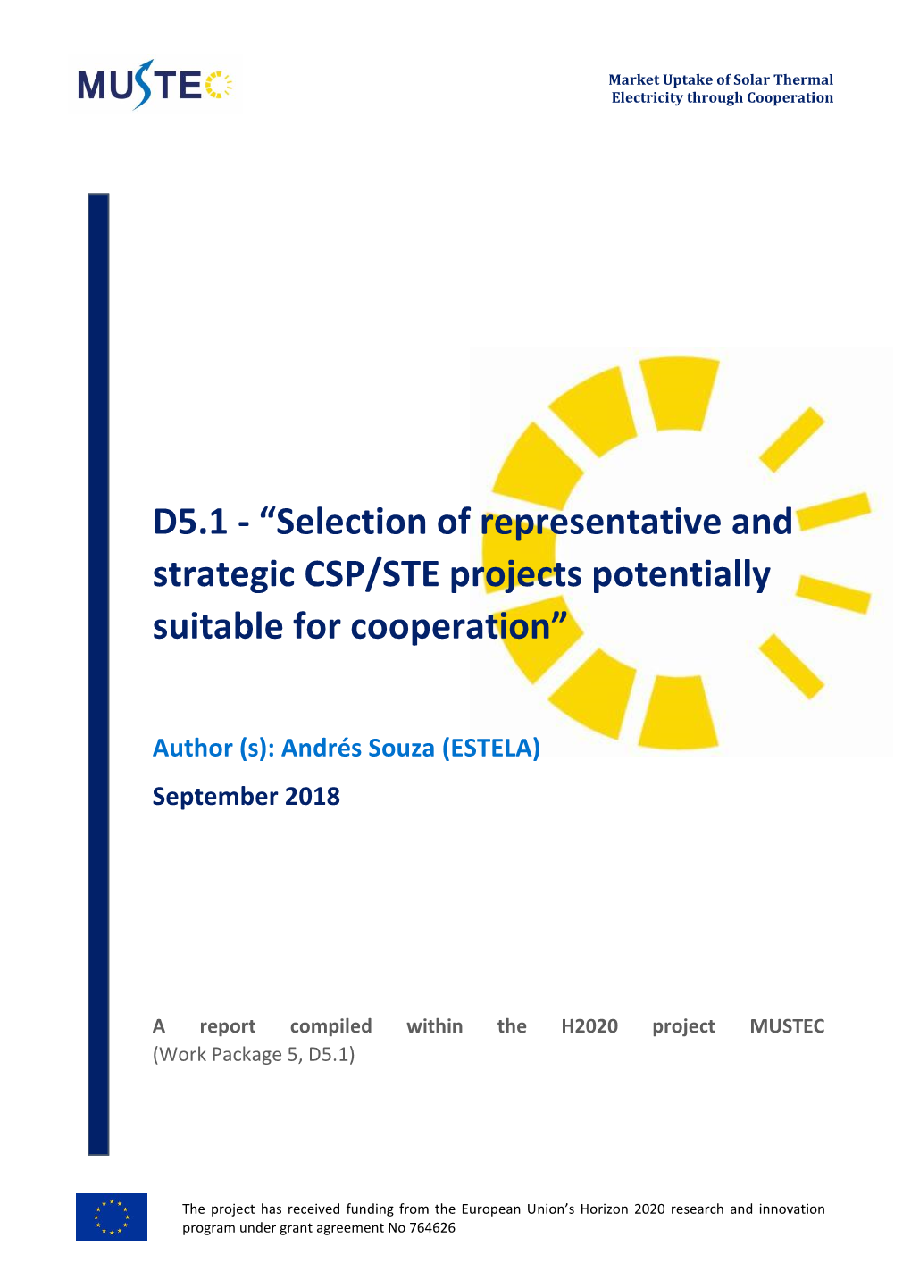 Selection of Representative and Strategic CSP/STE Projects Potentially Suitable for Cooperation”