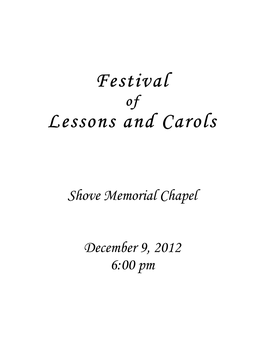 Festival Lessons and Carols