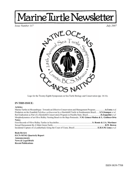 Marine Turtle Newsletter No. 117, 2007 - Page  ISSN 0839-7708 Editors: Managing Editor
