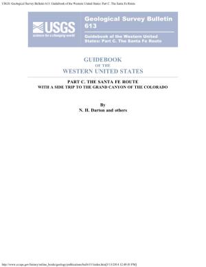 Geological Survey Bulletin 613: Guidebook of the Western United States: Part C