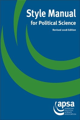 APSA Style Manual for Political Science (2018)