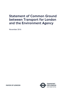 Statement of Common Ground Between Transport for London and the Environment Agency