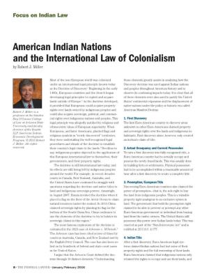 American Indian Nations and the International Law of Colonialism by Robert J