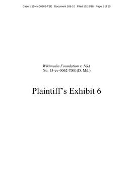 Plaintiff's Exhibit 6