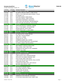 Schedule Quickprint TKRN-FM