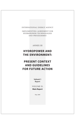 Hydropower and the Environment