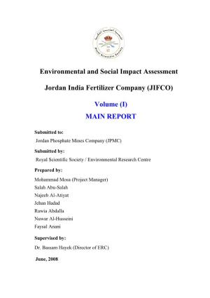 Environmental and Social Impact Assessment Jordan India Fertilizer