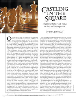Castling in the Square the Harvard Chess Club Battles the Clock and the Competition