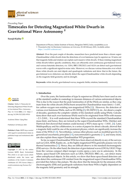 Timescales for Detecting Magnetized White Dwarfs in Gravitational Wave Astronomy †