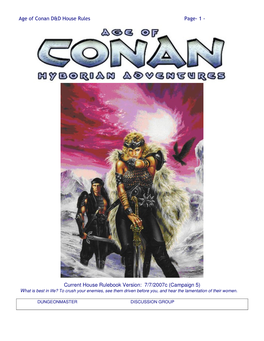 Age of Conan D&D House Rules Page