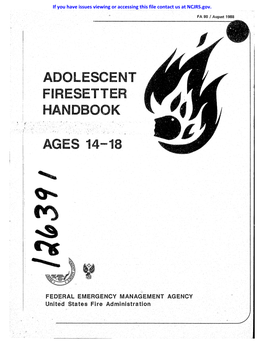 Adolescent Firesetter Hand 0 K Ages 14-18