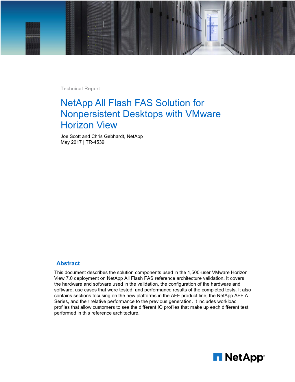 TR-4539: Netapp All Flash FAS Solution for Nonpersistent Desktops