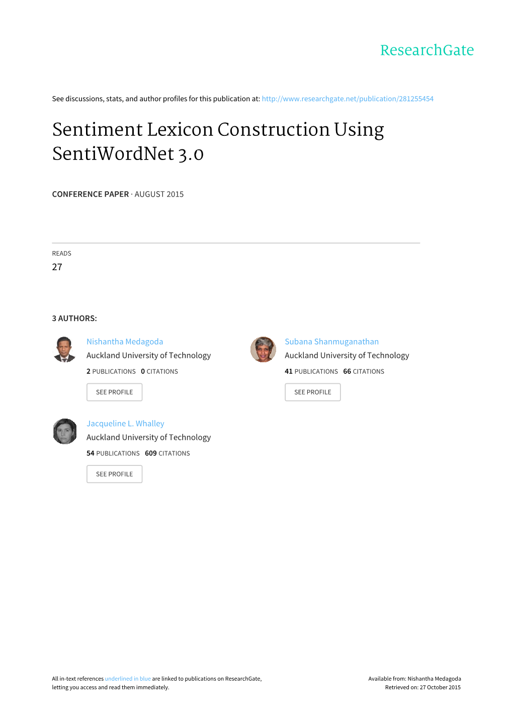 Sentiment Lexicon Construction Using Sentiwordnet 3.0