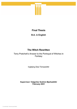 Final Thesis the Witch Rewritten