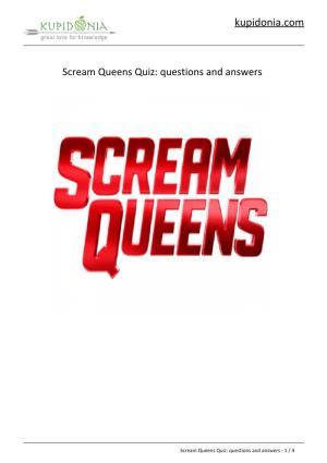 Scream Queens Quiz: Questions and Answers