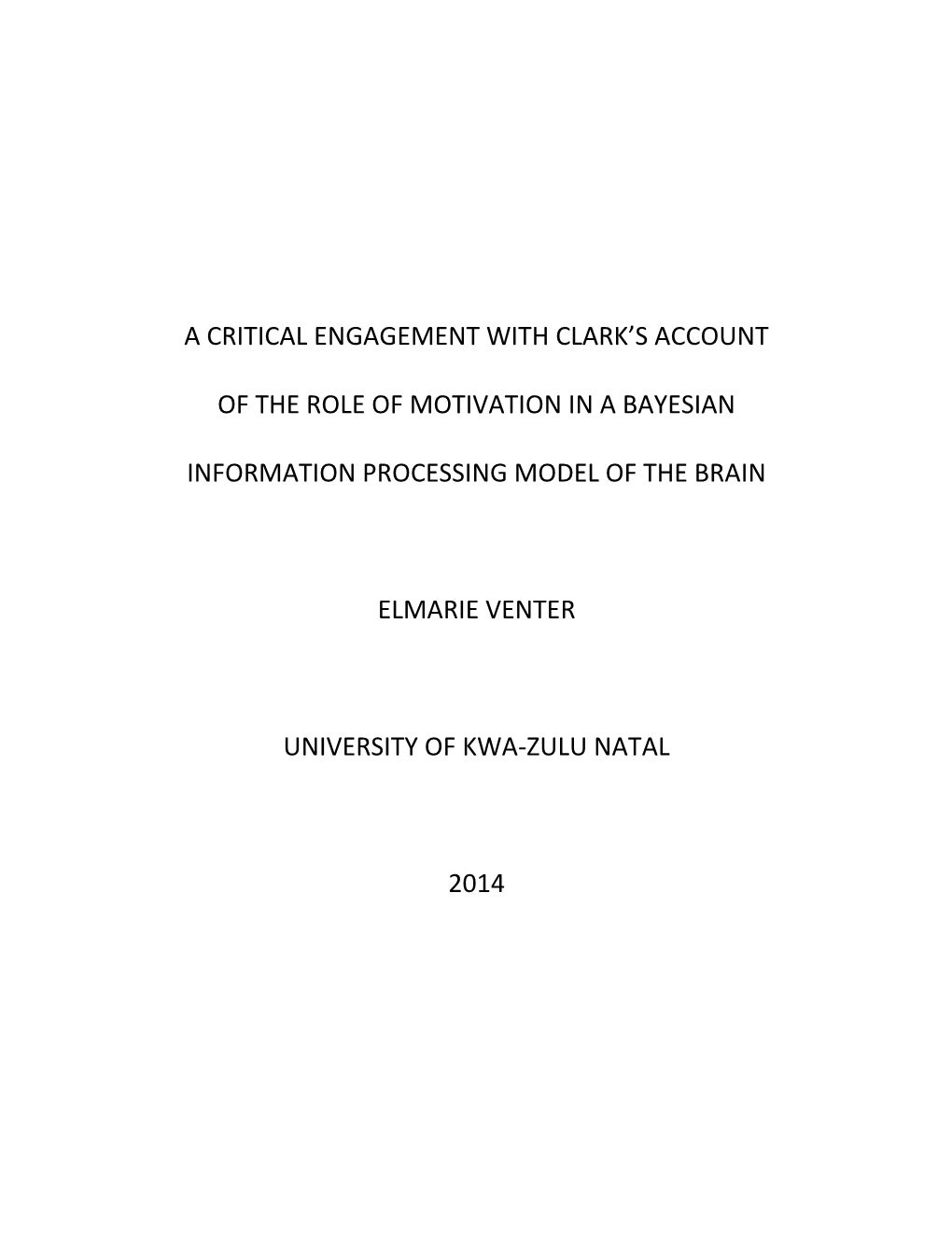 A Critical Engagement with Clark's Account of The