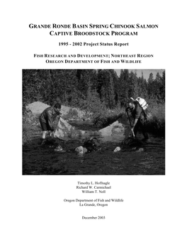 Grande Ronde Basin Spring Chinook Salmon Captive Broodstock Program