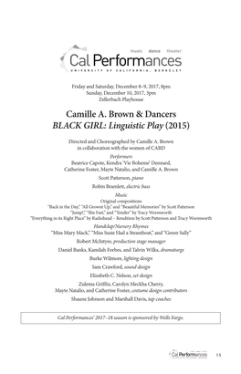Camille A. Brown & Dancers BLACK GIRL