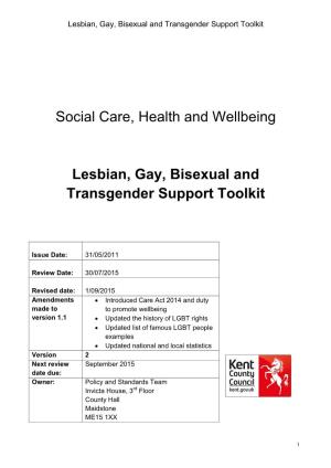 Lesbian, Gay, Bisexual and Transgender Support Toolkit