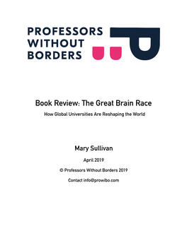 The Great Brain Race How Global Universities Are Reshaping the World