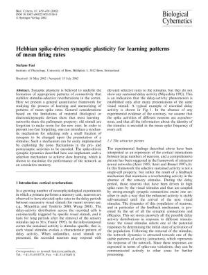 Hebbian Spike-Driven Synaptic Plasticity for Learning Patterns of Mean ﬁring Rates