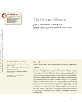 The Hydrated Electron • Explore Related Articles • Search Keywords John M