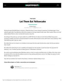 Let Them Eat Yellowcake | Huffpost